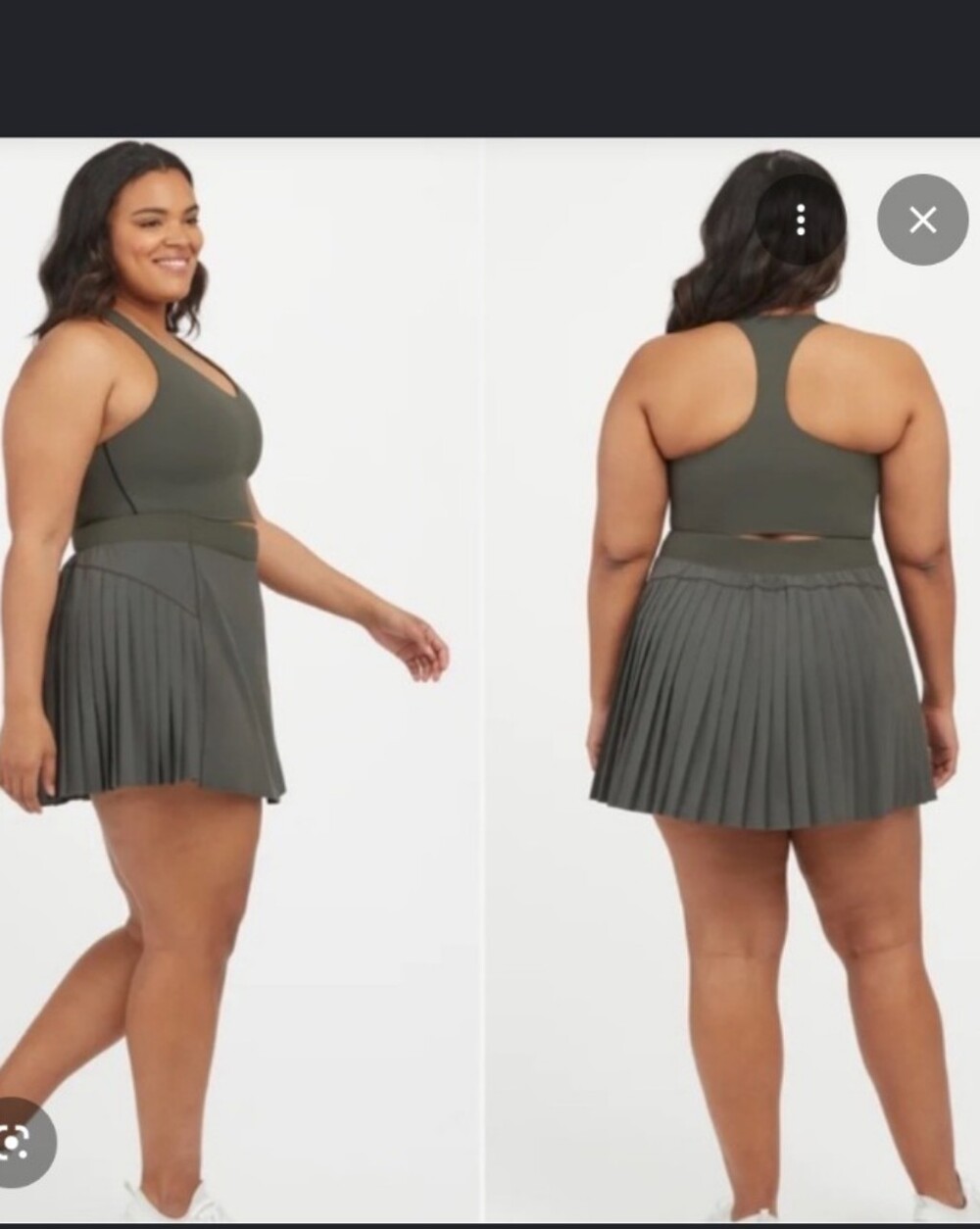 Spanx Get Moving Pleated Skirt Skirt NWT Dark Palm